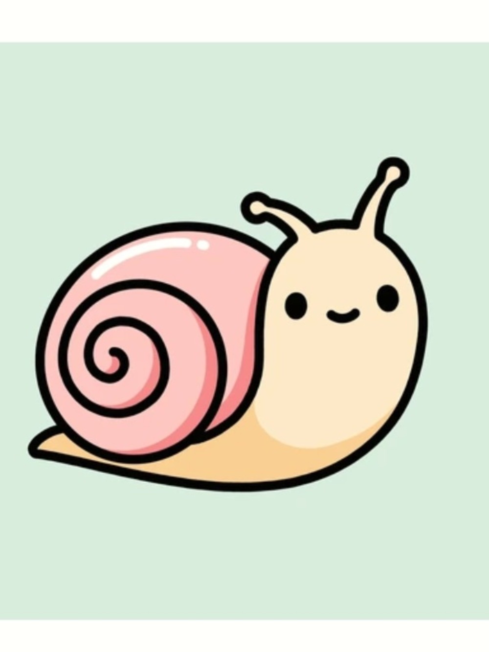 Cute Pink Snail Art Print for Small Pets Decor
